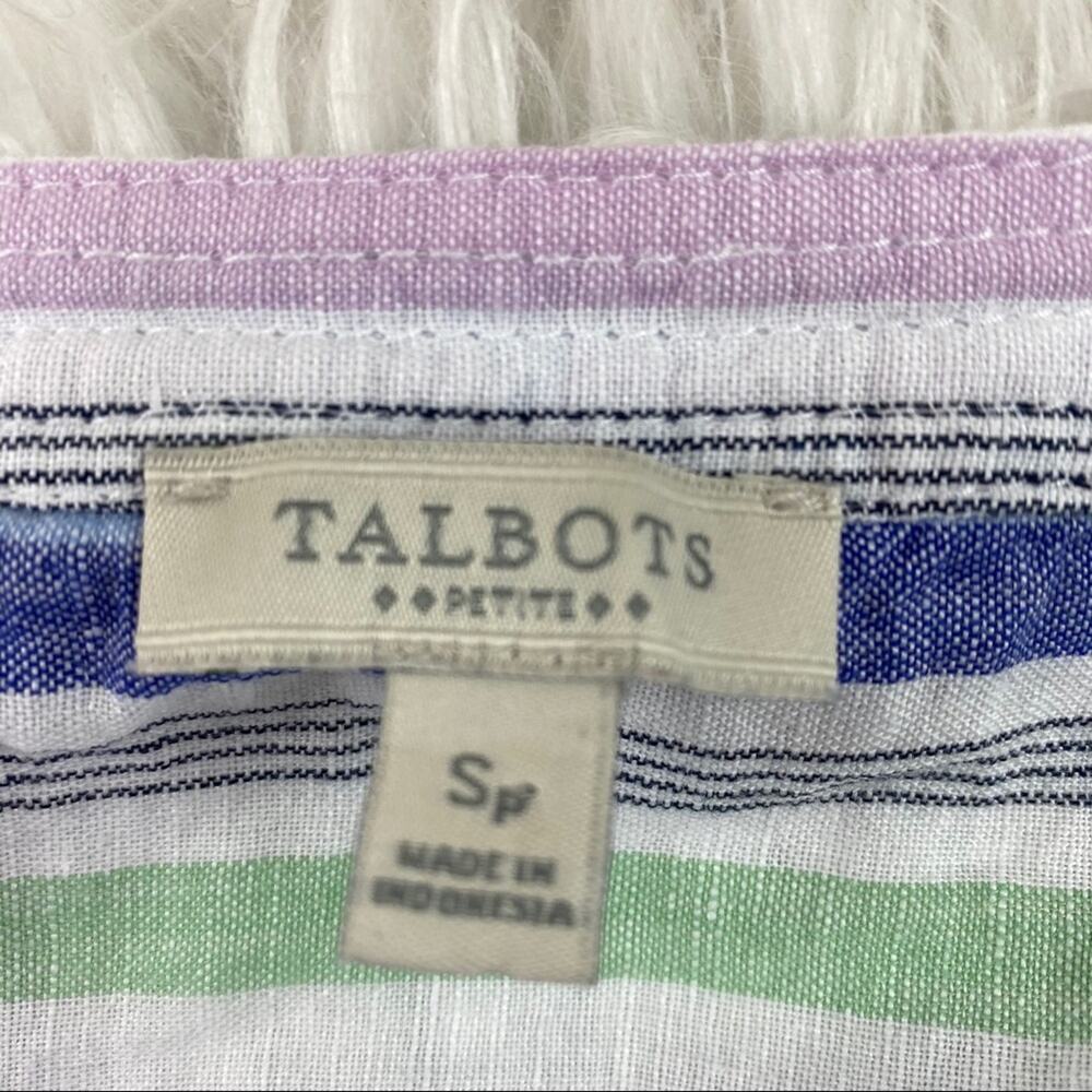 Talbots Petites Tab Sleeve Popover Top Size SP - Picture 6 of 7